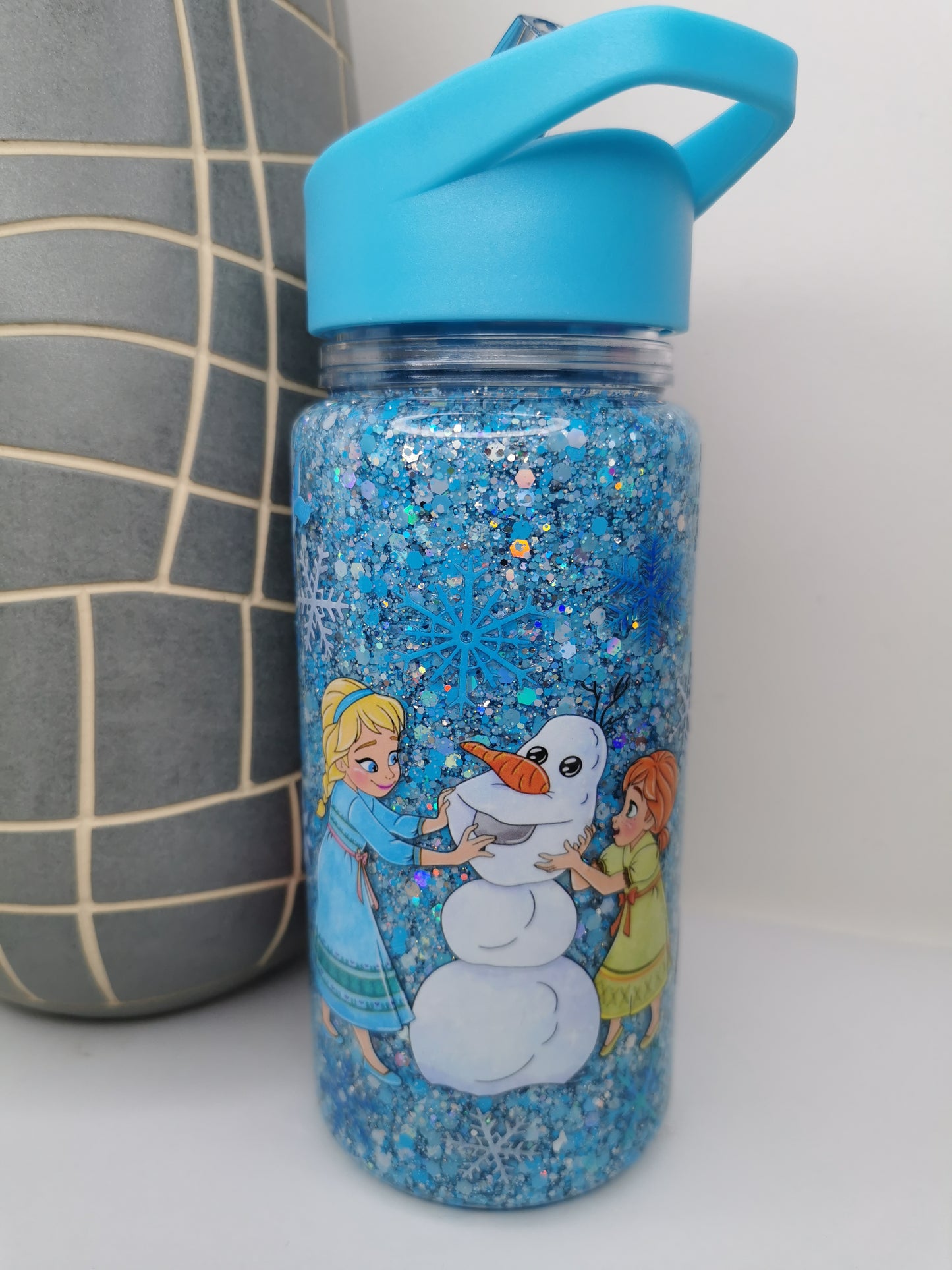 PREMADE 10oz Kids snowglobe drink bottle